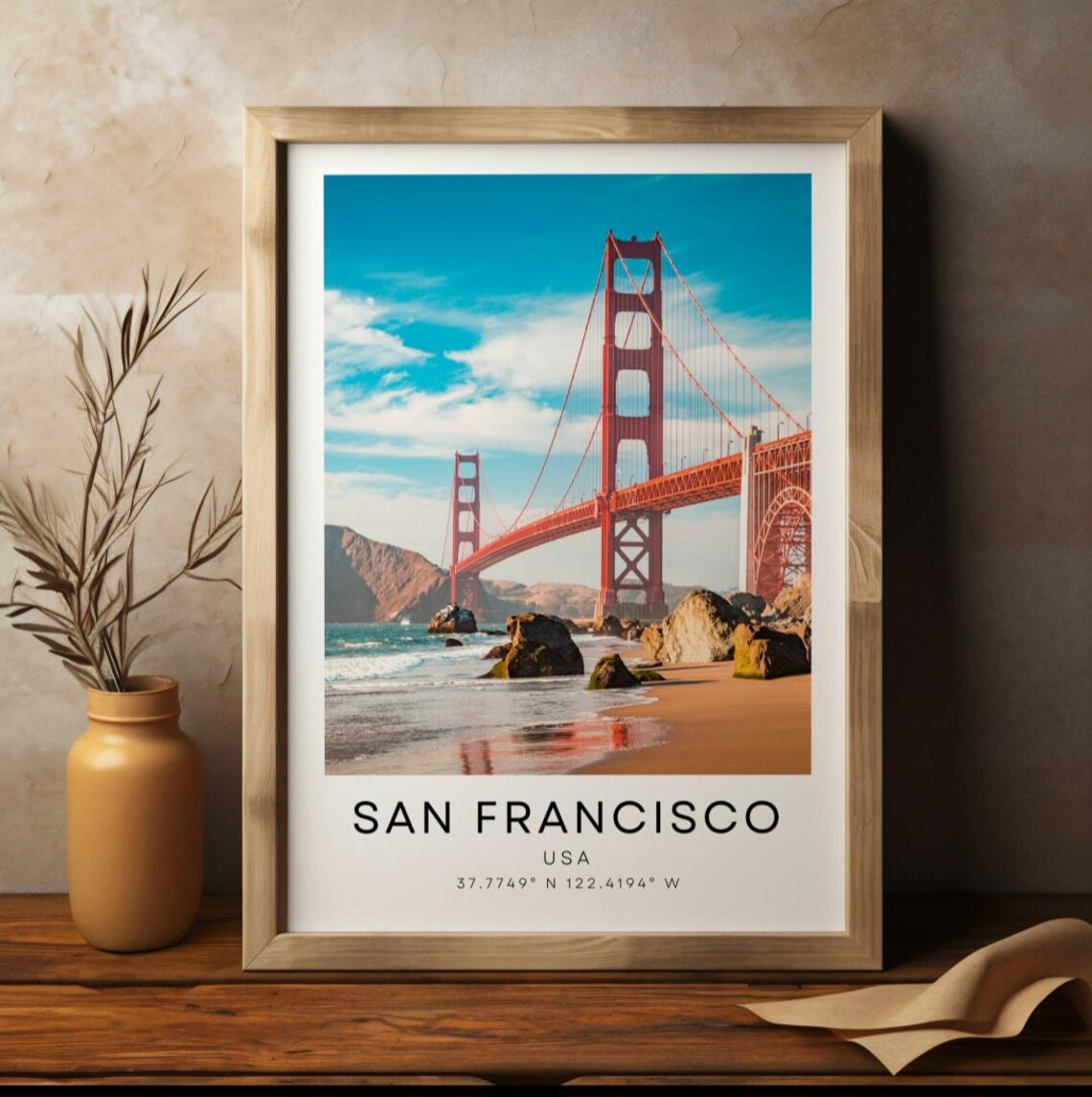 Golden Gate Bridge Travel Poster, San Francisco