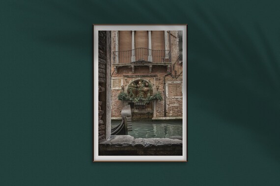 Venice Canal Doorway Gondola Weathered Brick Italy Travel Photo Poster
