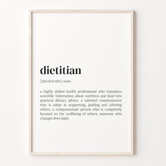 Dietitian Definition Quote Poster, Funny Typography