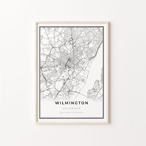 Wilmington Delaware City Map Minimalist Line Art Travel Poster