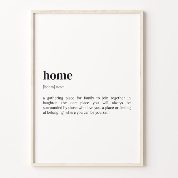 Home Cozy Definition Dictionary Style Warm Heartfelt Quote Poster