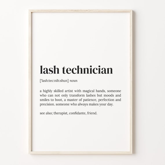 Lash Technician Definition Dictionary Quote Poster