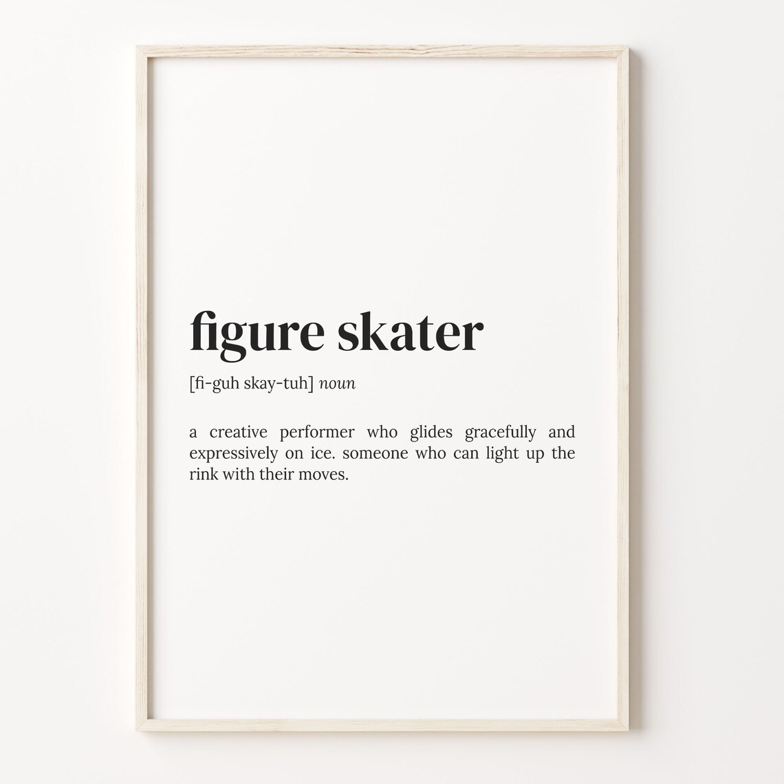 Figure Skater Definition Poster, Typography Quote