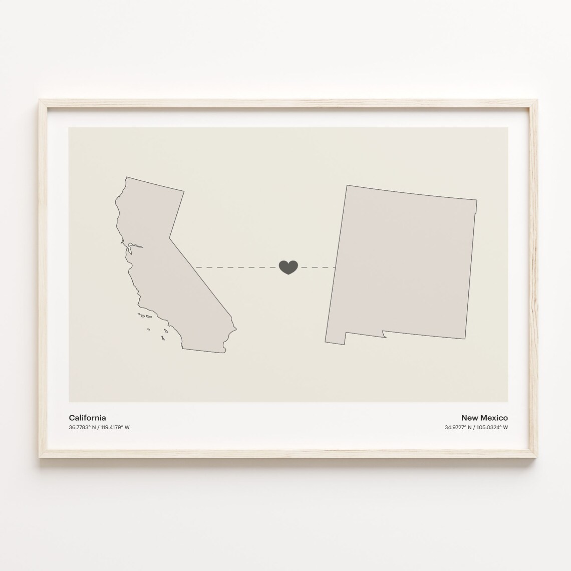 To New Mexico Minimalist Map Travel Poster