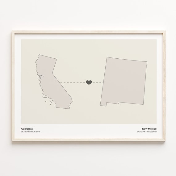 To New Mexico Minimalist Map Travel Poster