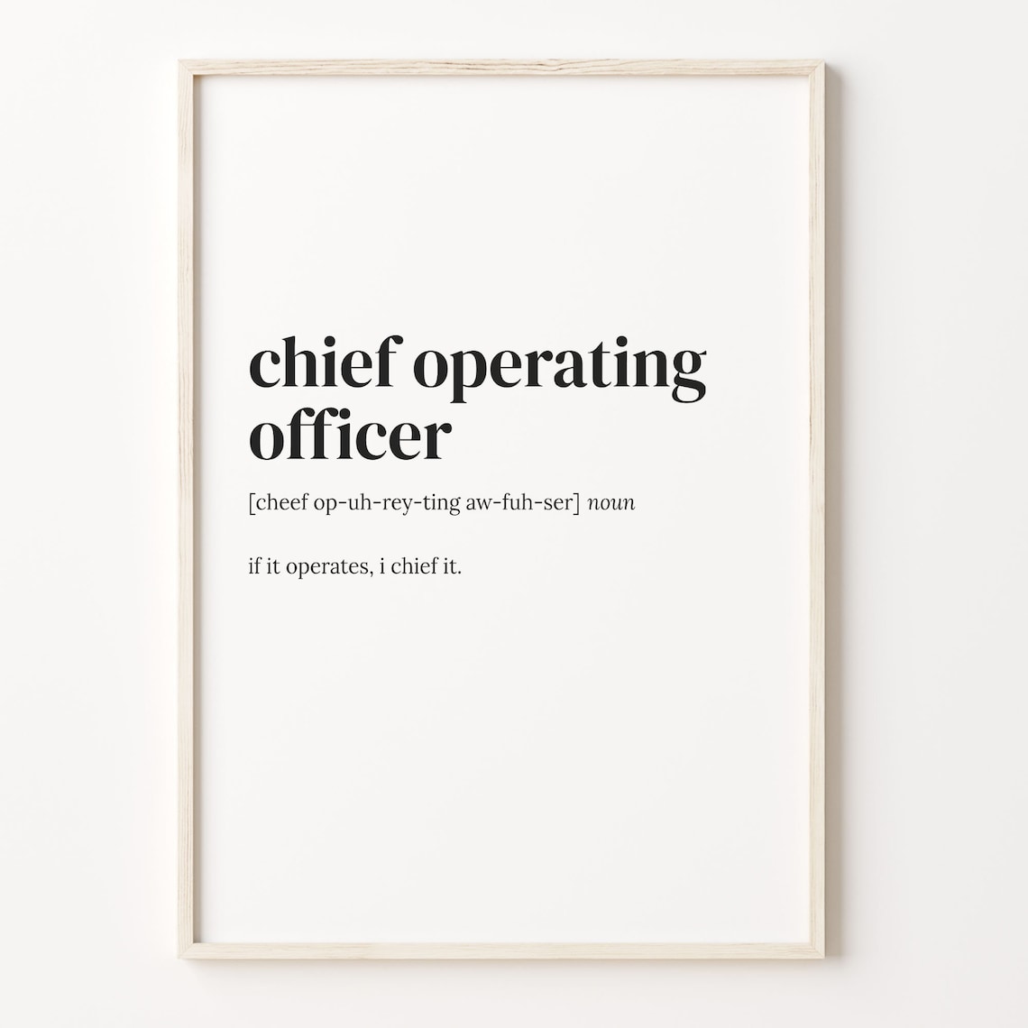 Chief Operating Officer Definition Humor Poster