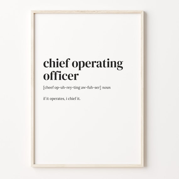 Chief Operating Officer Definition Humor Poster