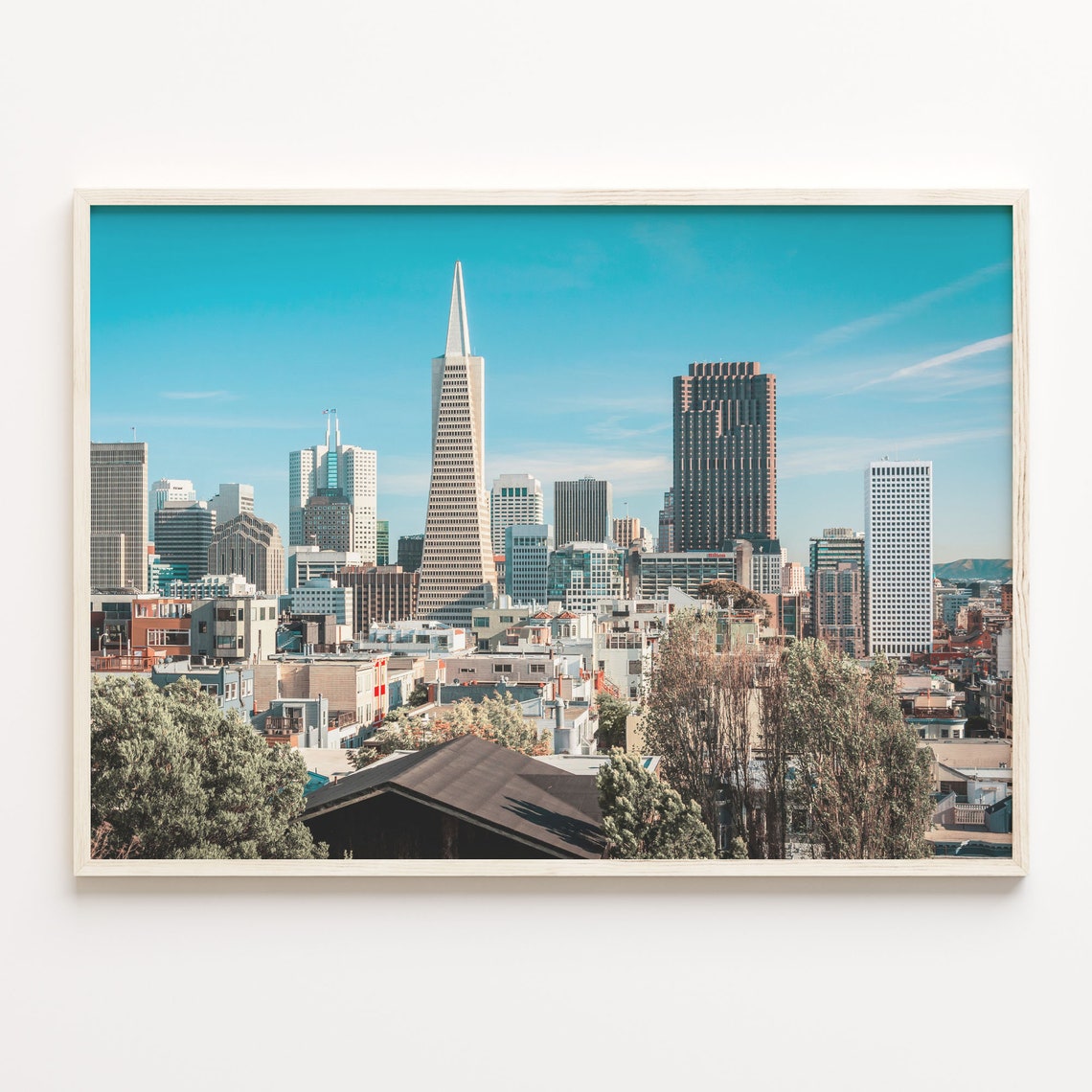 San Francisco Skyline With Transamerica Pyramid Sunny Day Poster