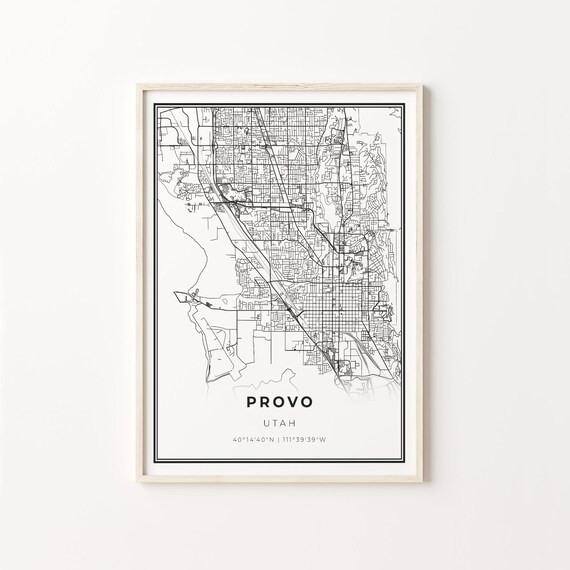 Provo Utah Minimalist City Street Map Art Travel Hometown Gift Poster