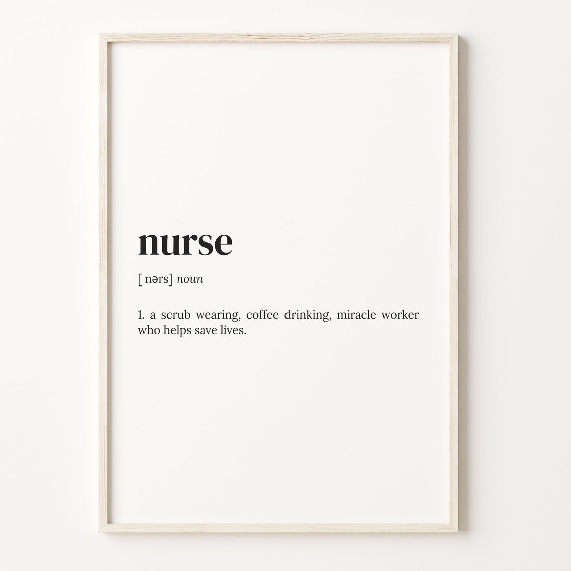 Nurse Dictionary Definition Miracle Worker Graduation Gift Poster