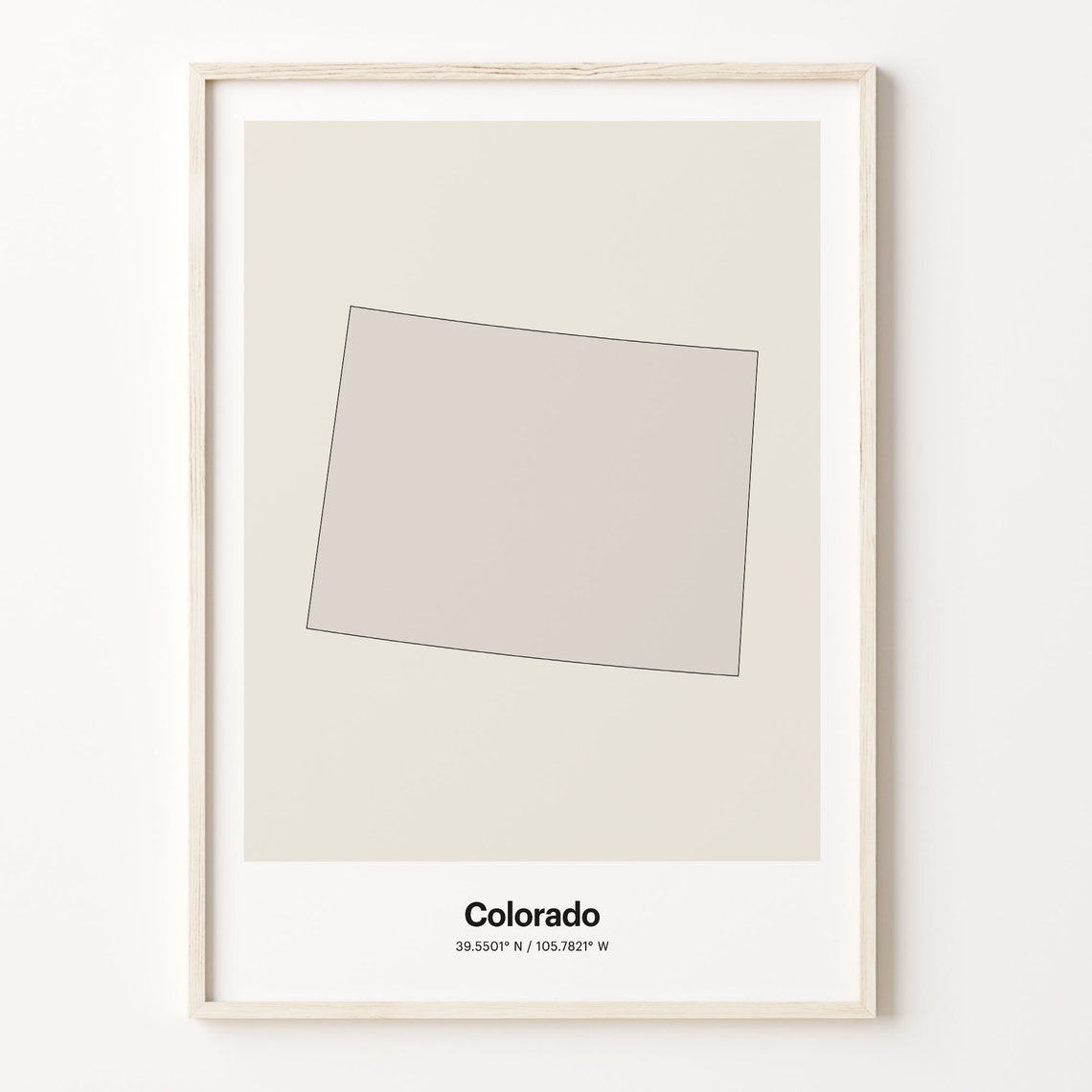 Colorado Minimalist Line Art State Map Neutral Home Decor Poster
