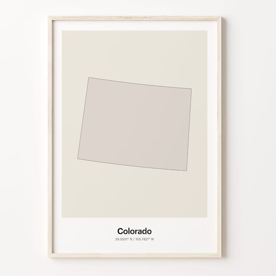 Colorado Minimalist Line Art State Map Neutral Home Decor Poster