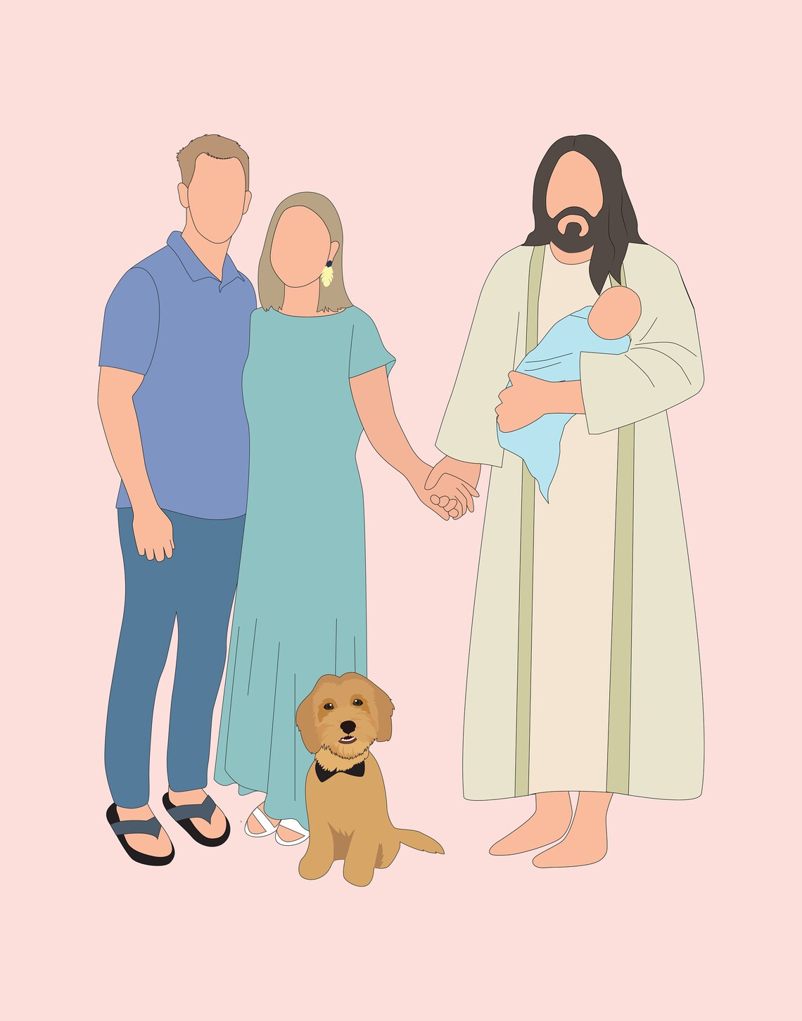 Custom Miscarriage Family Portrait Art Print - Image 4