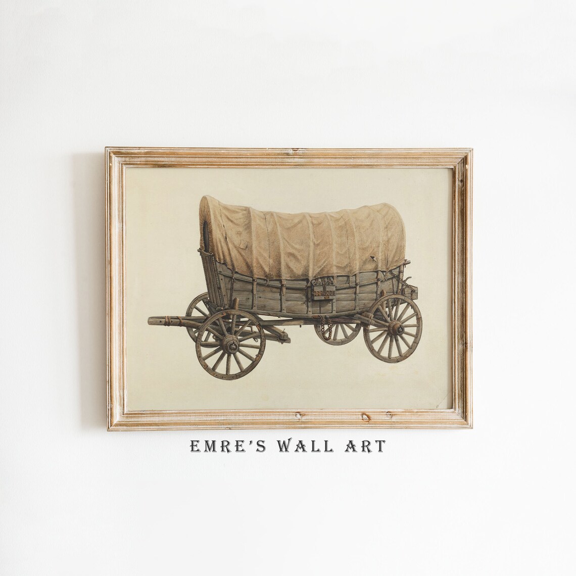 Conestoga Wagon Vintage Country Wall Art Print
