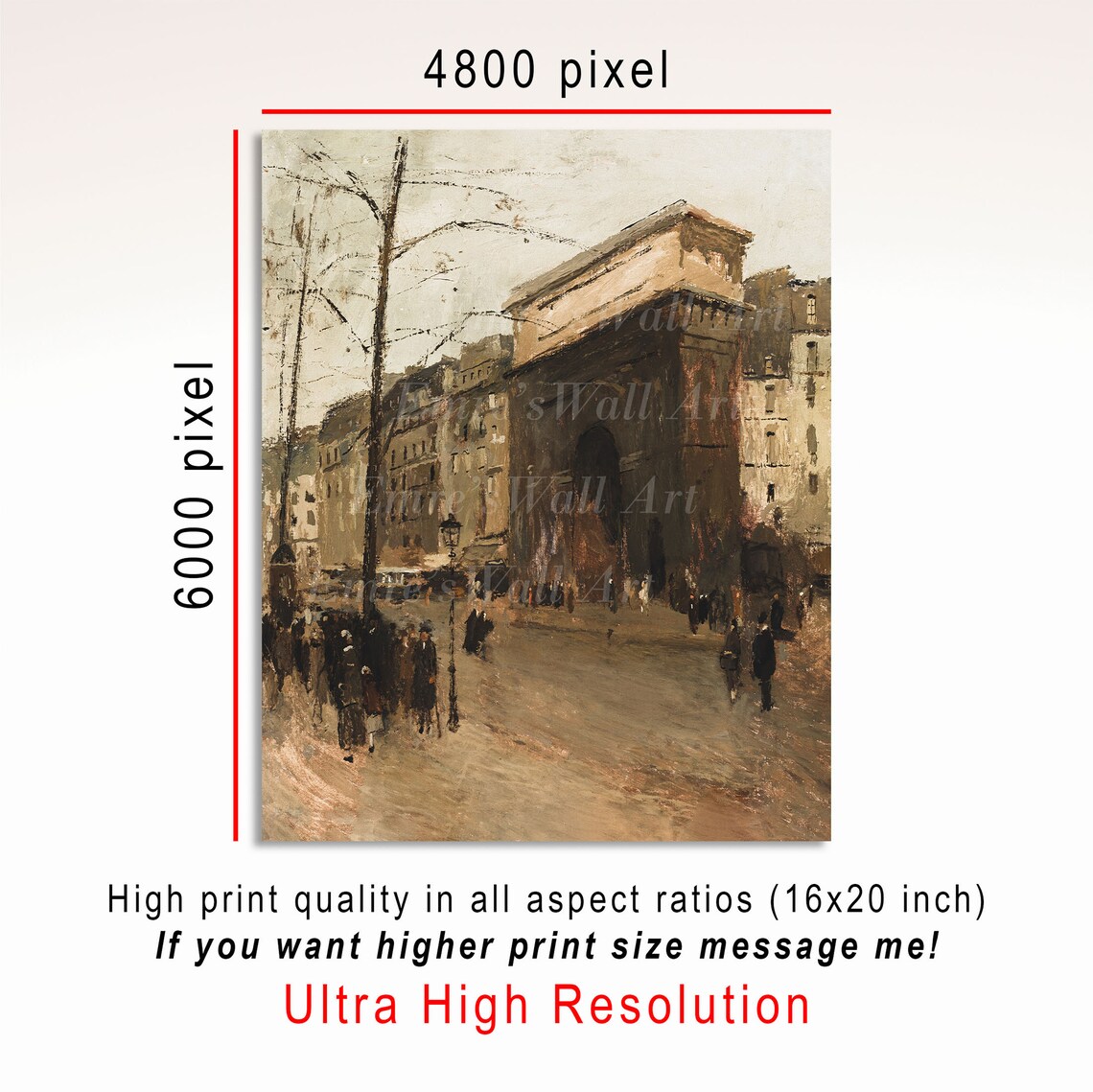 Paris Boulevard with Triumphal Arch Impressionist Street Scene Poster - Image 3