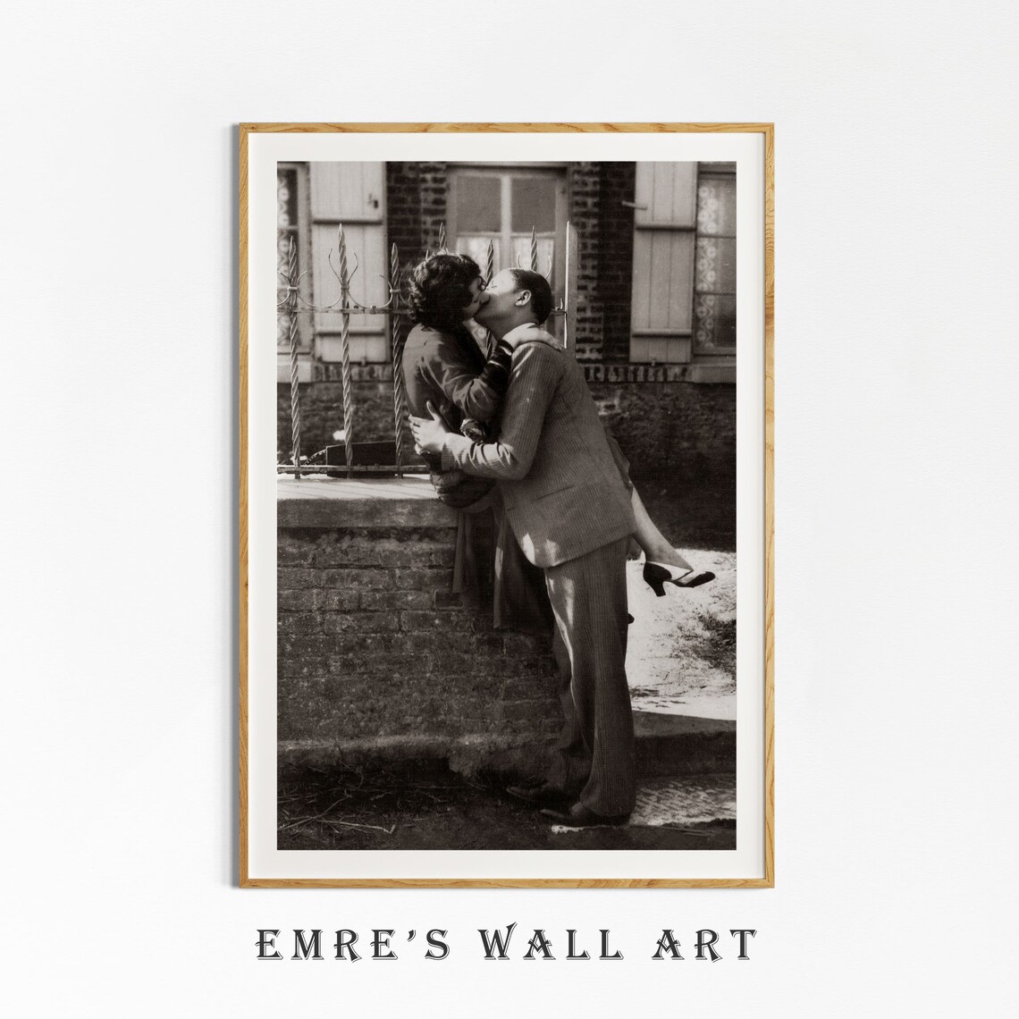 Vintage Kissing Couple Art Print, Antique Love - Image 4