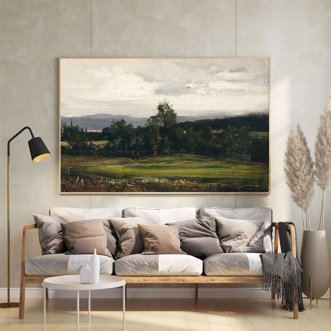 Summer Meadow Fields Green Landscape Vintage Oil Painting Poster - Image 2