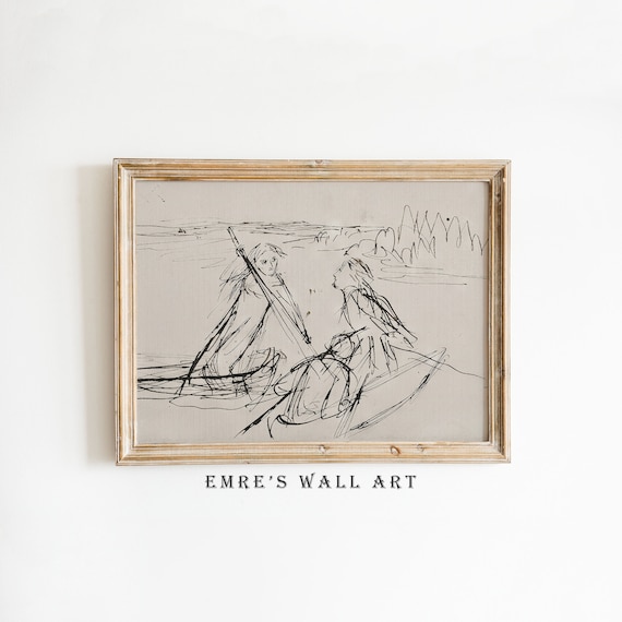 Vintage Sketch Art Sketch Art Home Decor Line Art Antique Drawing Vintage Abstract Art Prints Vintage