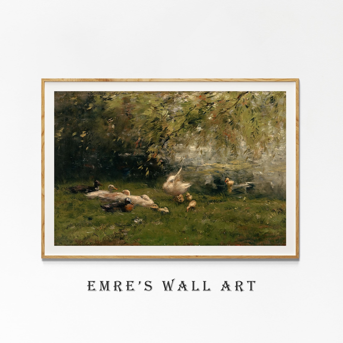 Duck Painting Vintage Country Landscape Art Print - Image 4