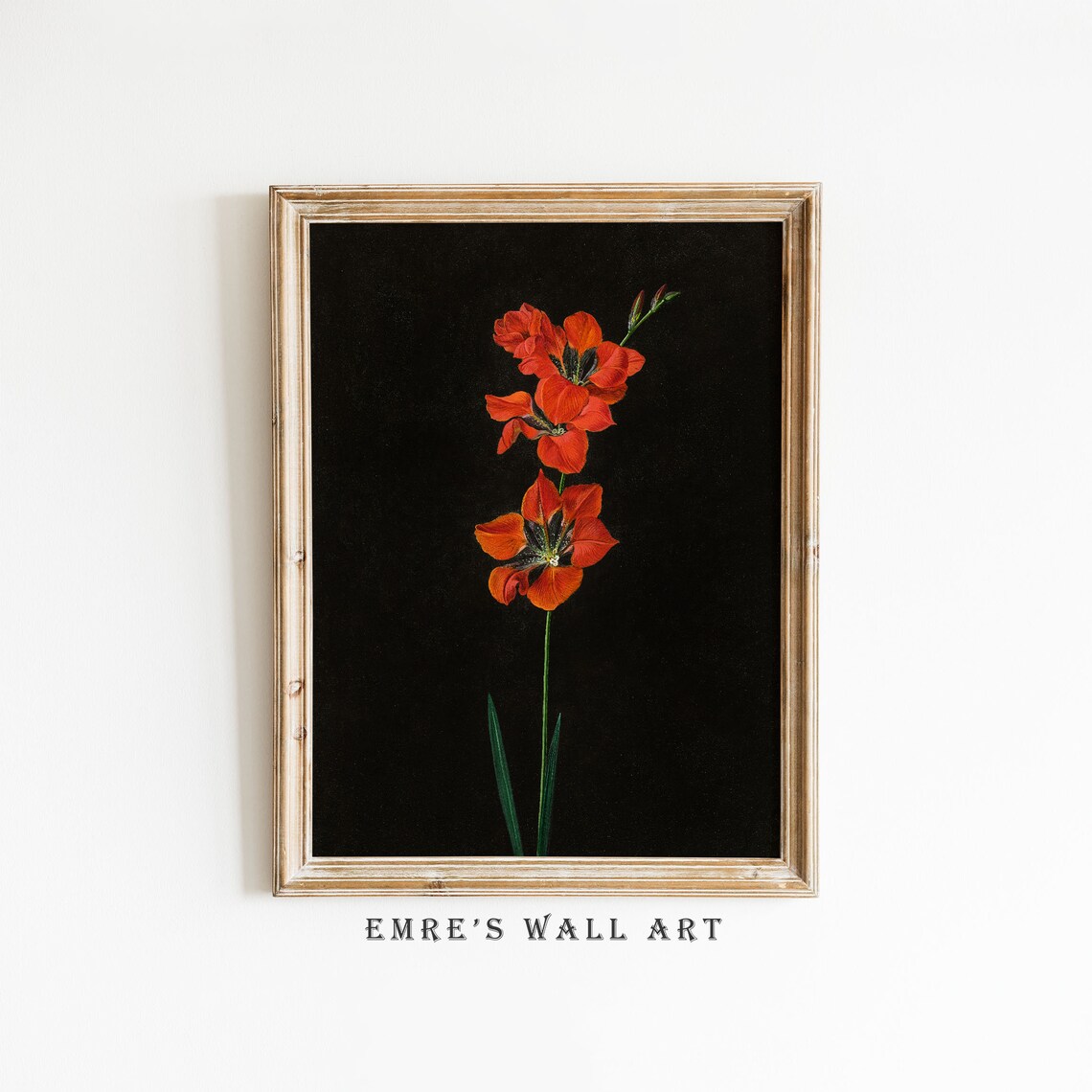 Vintage Lily Still Life Art Print, Dark Moody Floral