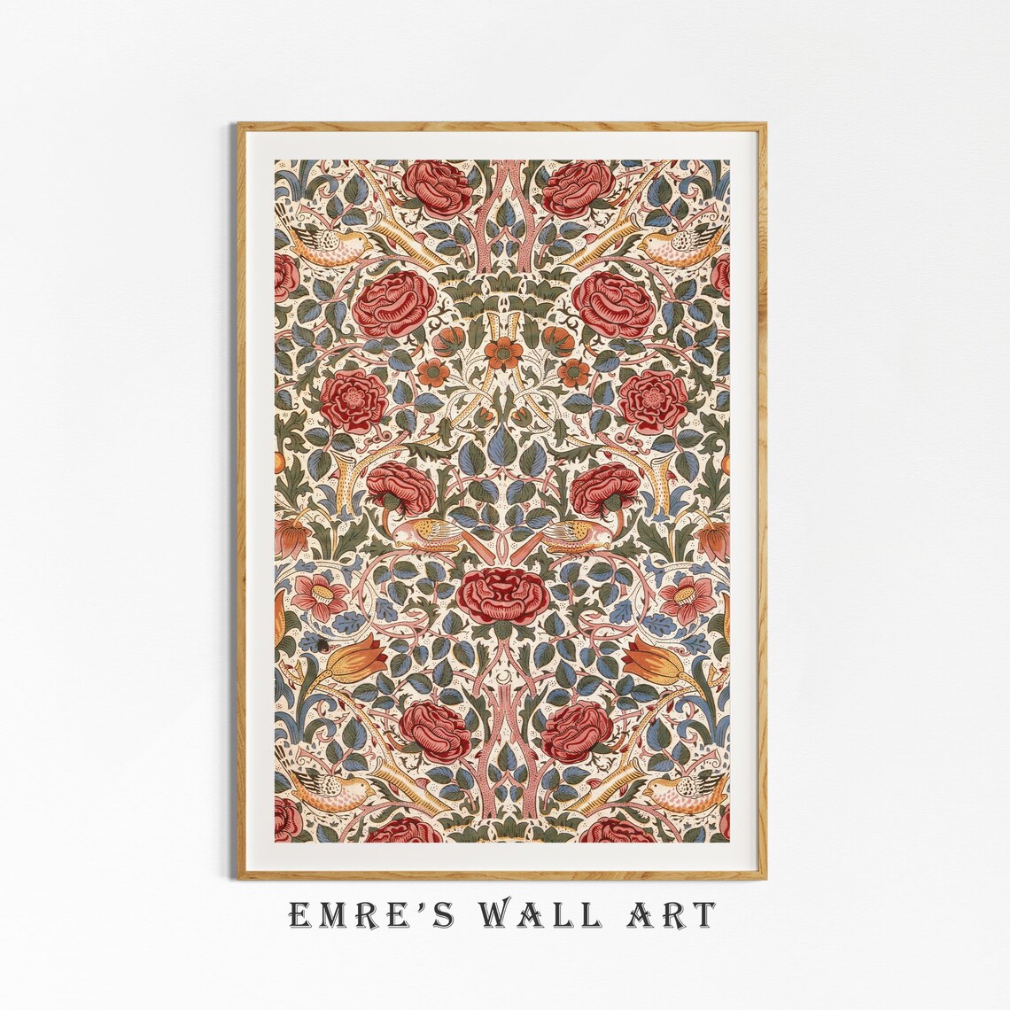 Vintage Floral Textile Print, Modern Farmhouse Decor - Image 4