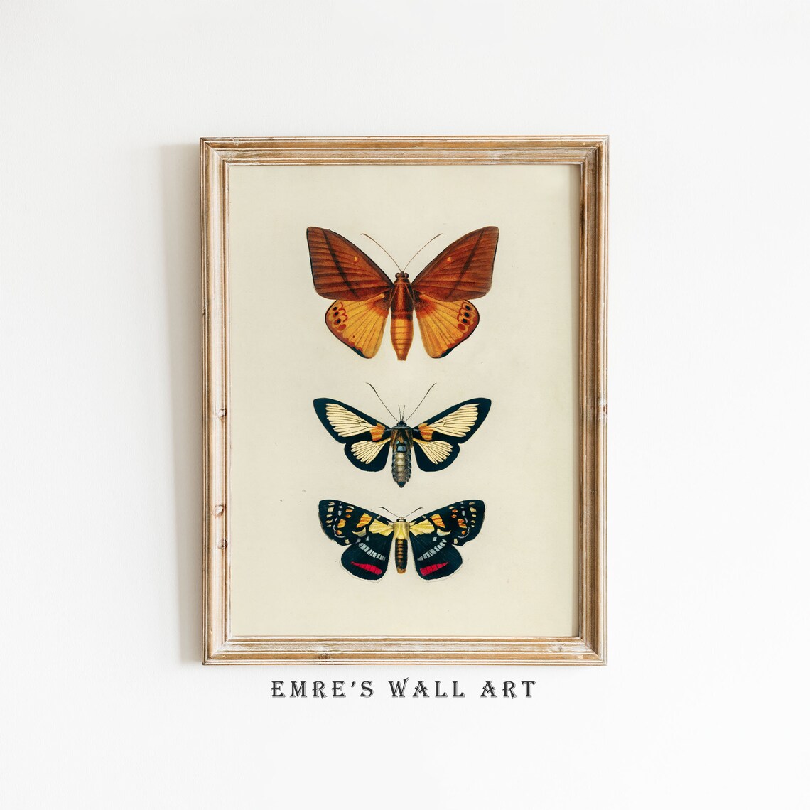 Boho Butterfly Print, Vintage Butterfly Art Print