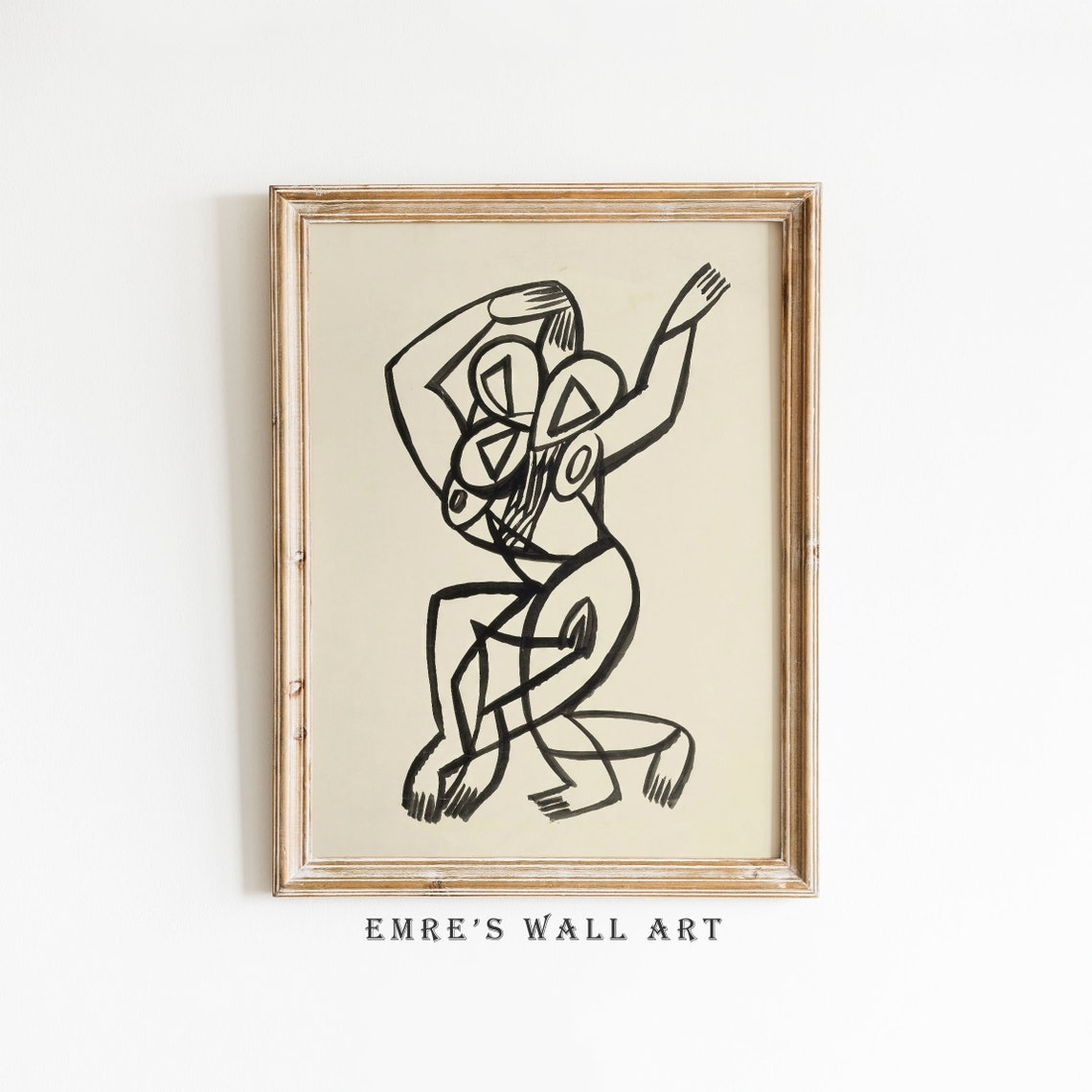 Abstract Dancing Figure Bold Line Art Modern Minimal Sketch Poster