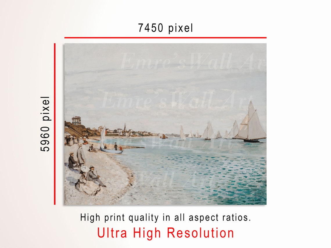 Sailboat Regatta off Summer Beach Impressionist Coastal Scene Poster - Image 3