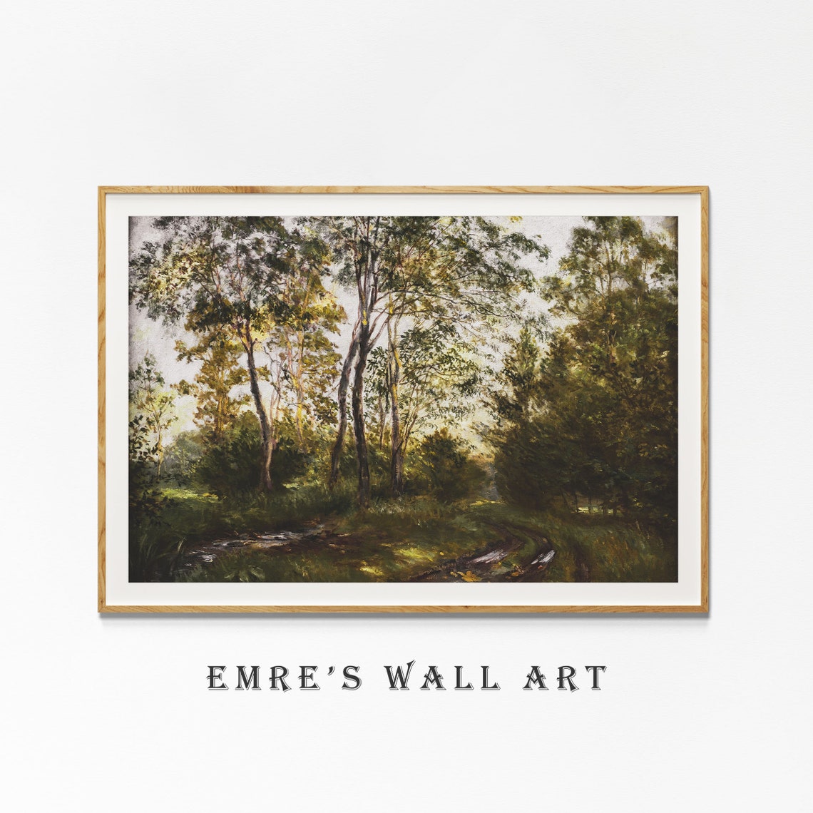 Vintage Road Oil Painting Vintage Country Farmhouse Wall Art Summer Landscape Painting Rustic Forest Painting Vintage Nature Art Decor - Image 4