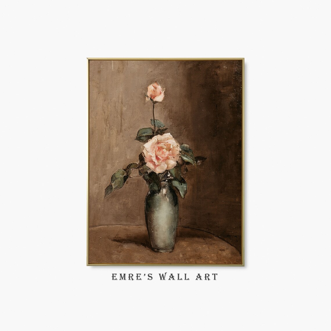 Vintage Rose Still Life Art Print, Botanical Decor