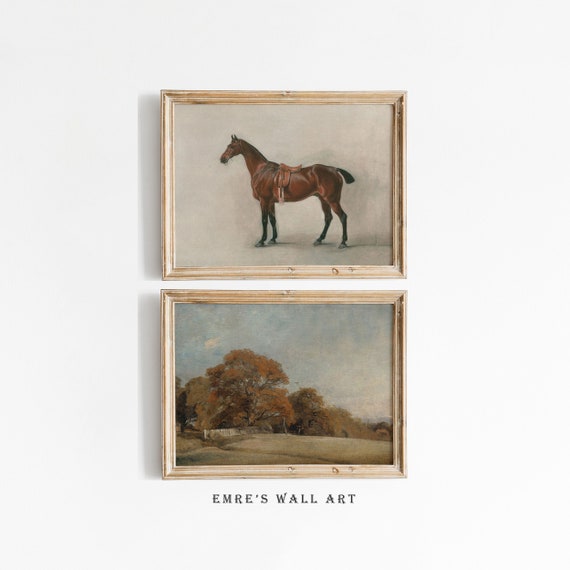 Rustic Landscape Print Set Fall Wall Art Set Country Landscape Oil Painting Warm Tone Wall Decors Arts