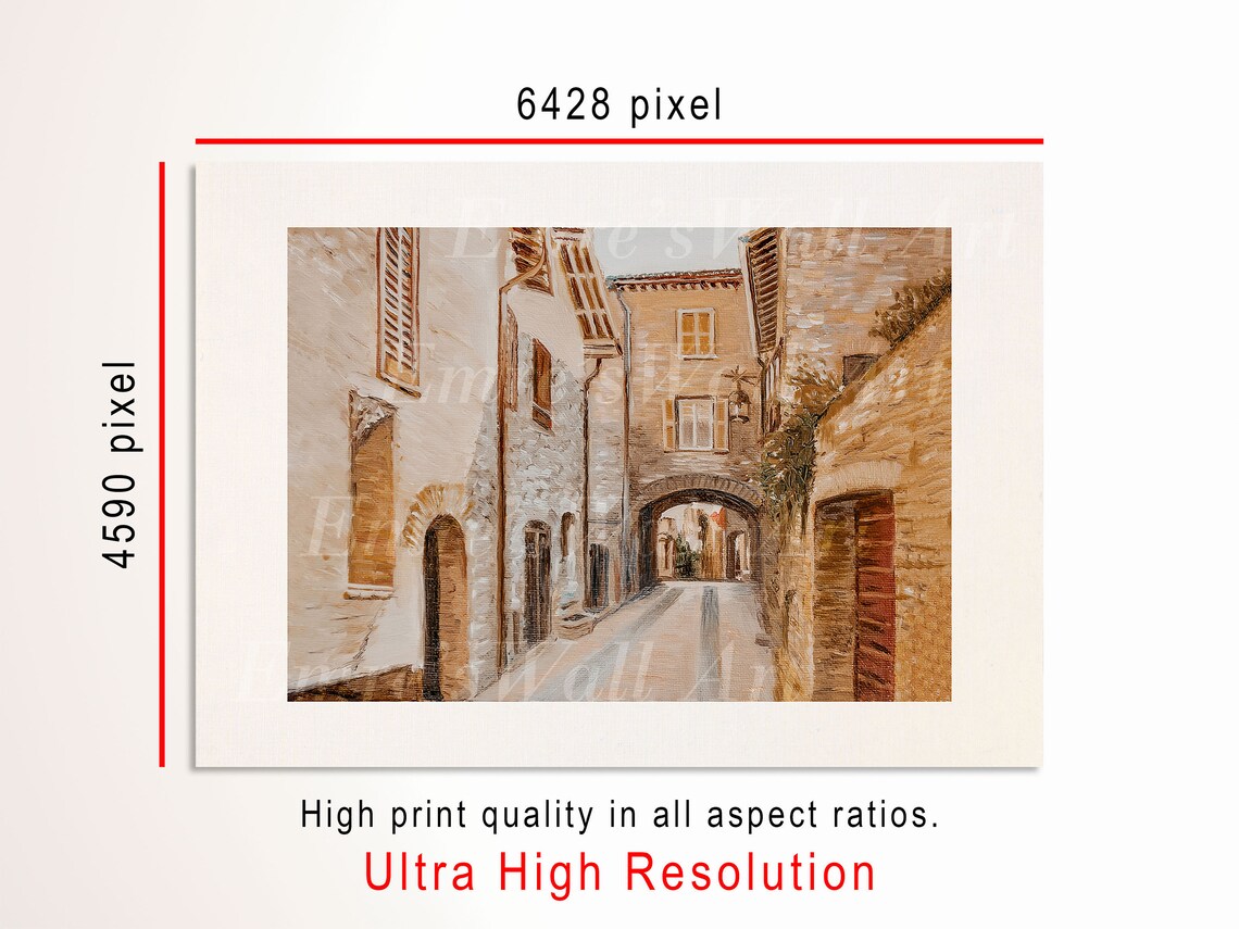 Italy Vintage Cityscape Art Print, Neutral Scenery - Image 3