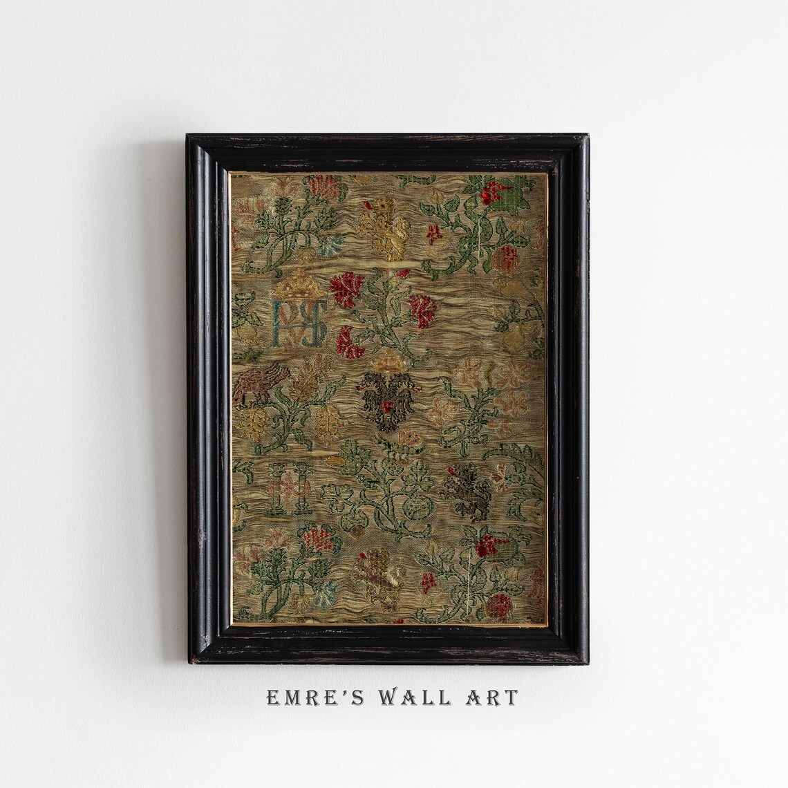 Antique Textile Fragment Print, Vintage Rug Pattern - Image 2