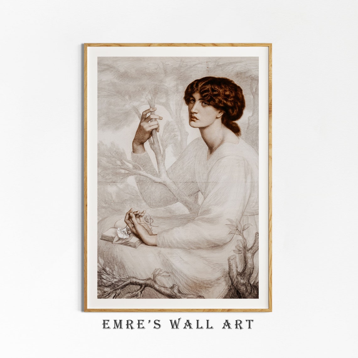 Vintage Neutral Woman Oil Painting Woman Portrait Painting Antique Painting Of A Woman Woman Wall Art Print Vintage Woman Print - Image 4