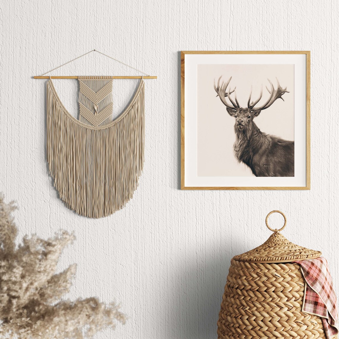 Rustic Deer Sketch Vintage Farmhouse Art Print - Image 2