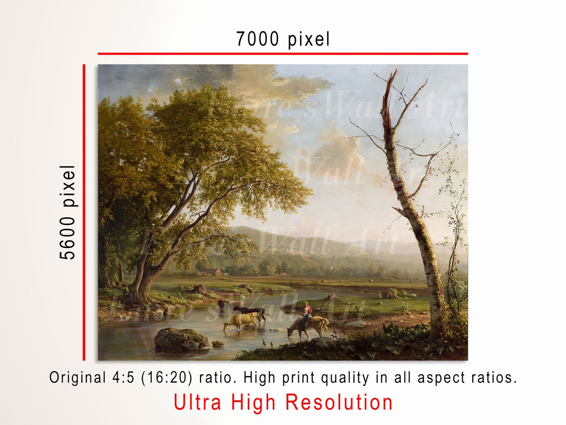 Vintage Countryside Painting, Country Landscape Art Print - Image 3