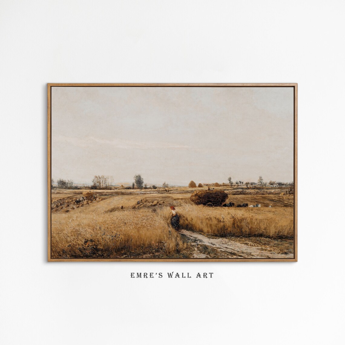 Neutral Wheat Fields Vintage Autumn Farmhouse Art Print - Image 2