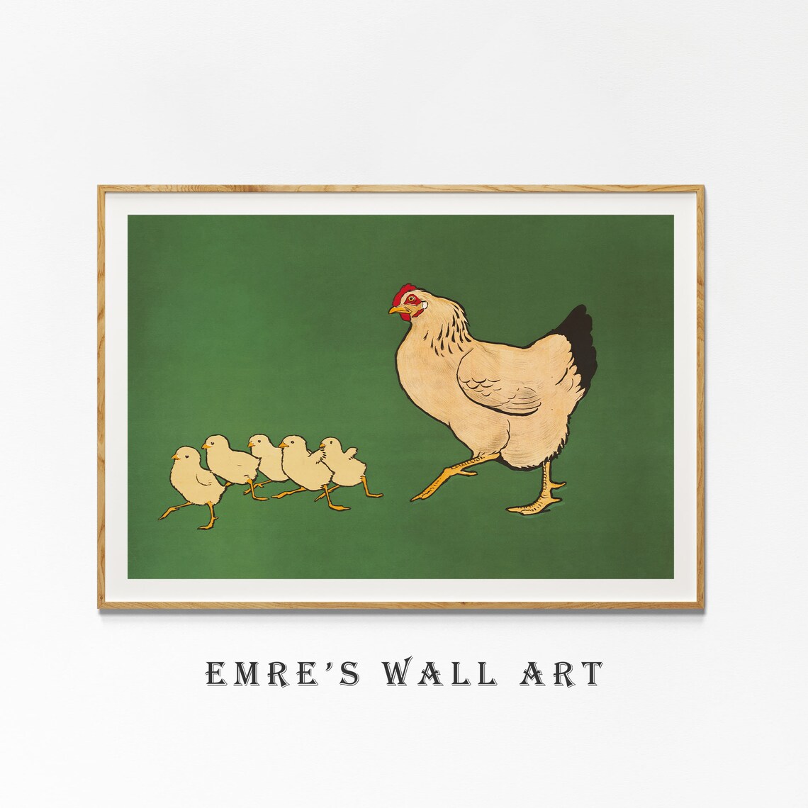 Chicken And Chicks Vintage Farm Animal Art Print - Image 3