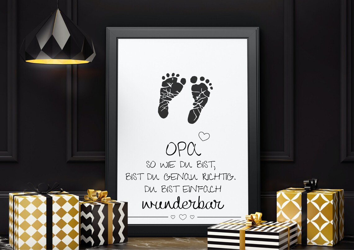 Handprint Picture for Grandpa, Grandparent Gift Art Print - Image 4
