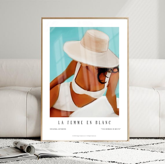 French Riviera Art Print, Coastal Fashion