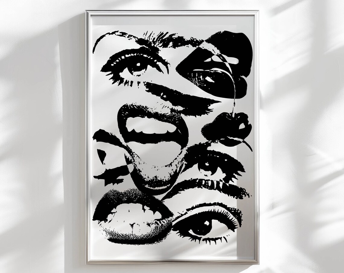 Black And White 70s Style Retro Poster Print