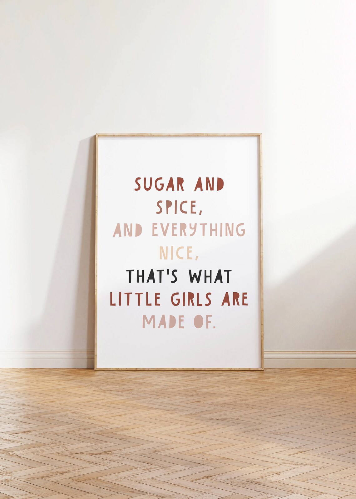 Sugar And Spice And Everything Nice Girls Room Quote Wall Art - Image 2