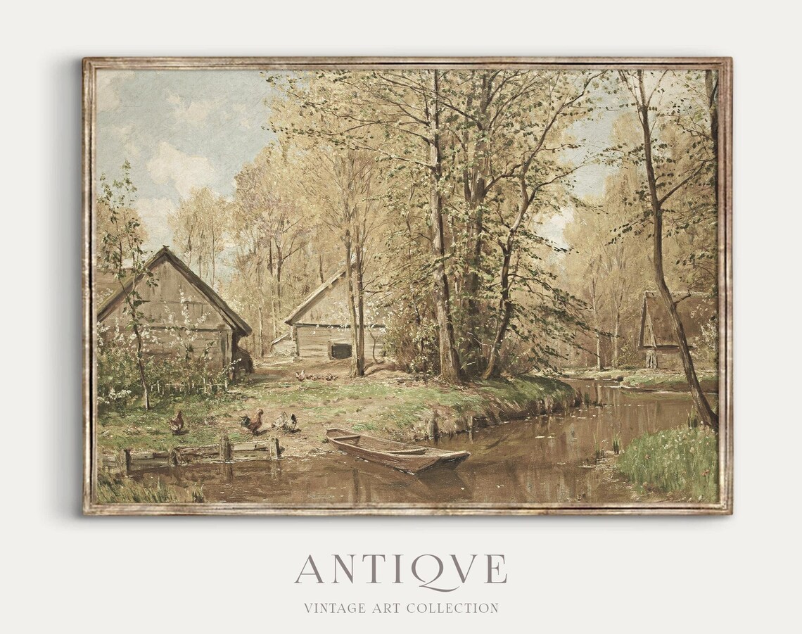 Vintage Farmhouse Country Field Art Print