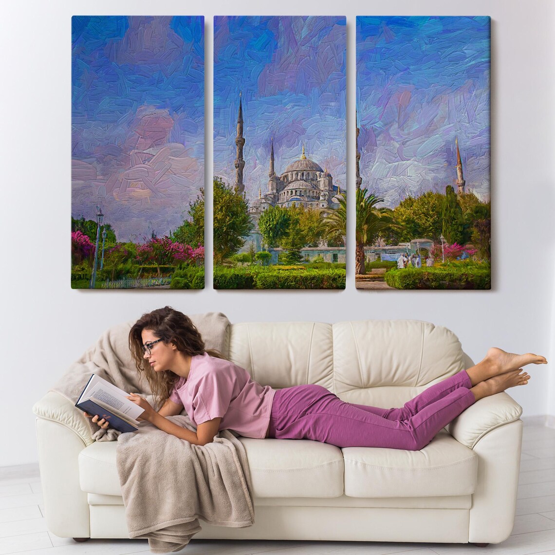 Istanbul Blue Mosque Six Minarets Garden Blue Sky Travel Poster - Image 3