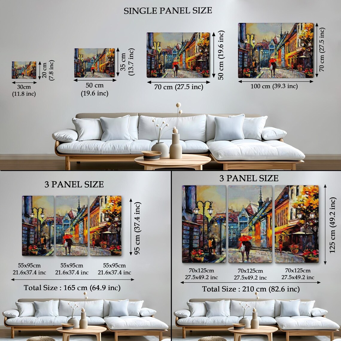 Rainy Kyiv Old Street Umbrella Lampposts Vintage Evening Travel Poster - Image 4