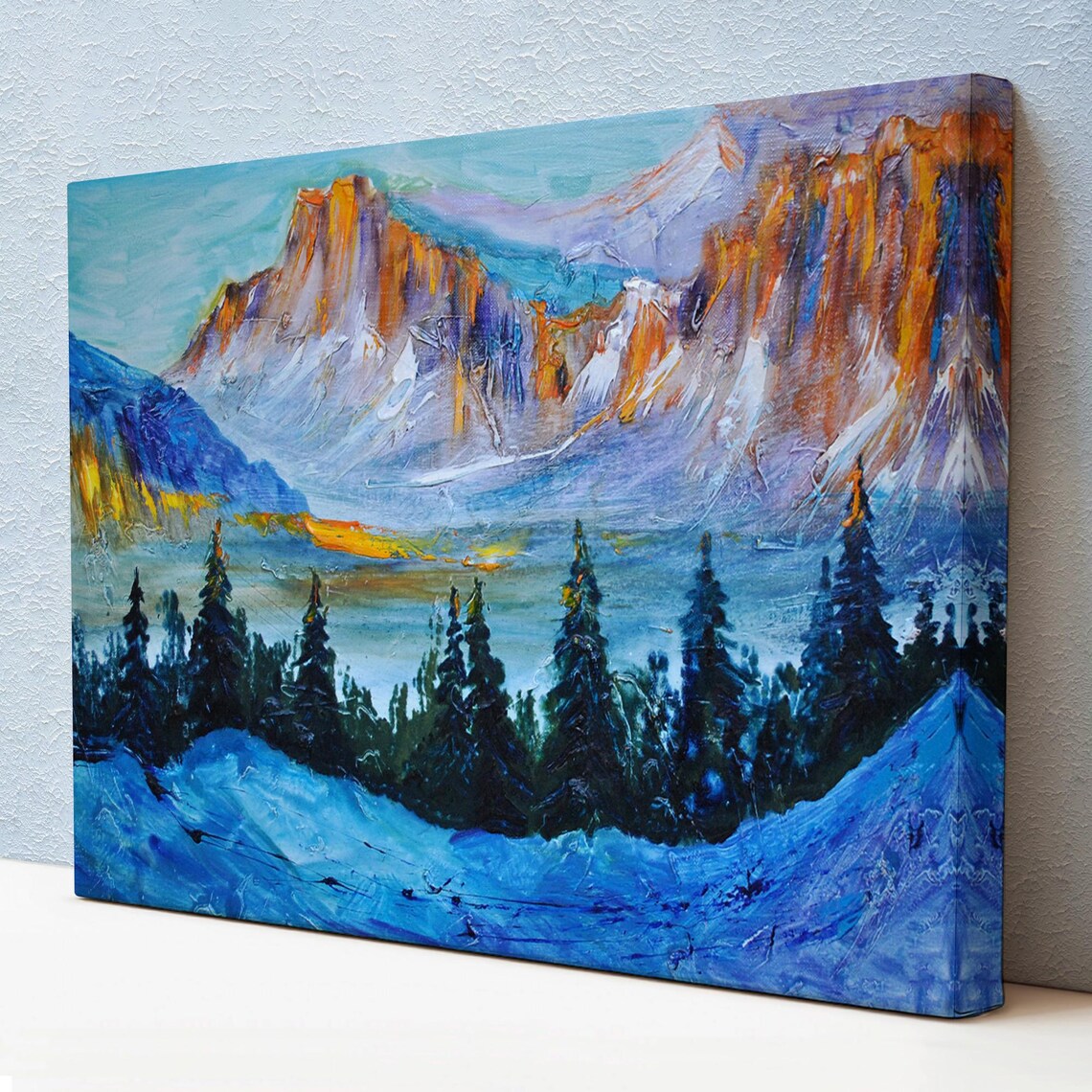 Mountain Forest Landscape Wall Painting Nature Art Nature Decor Nature Print Landscape Wall Table