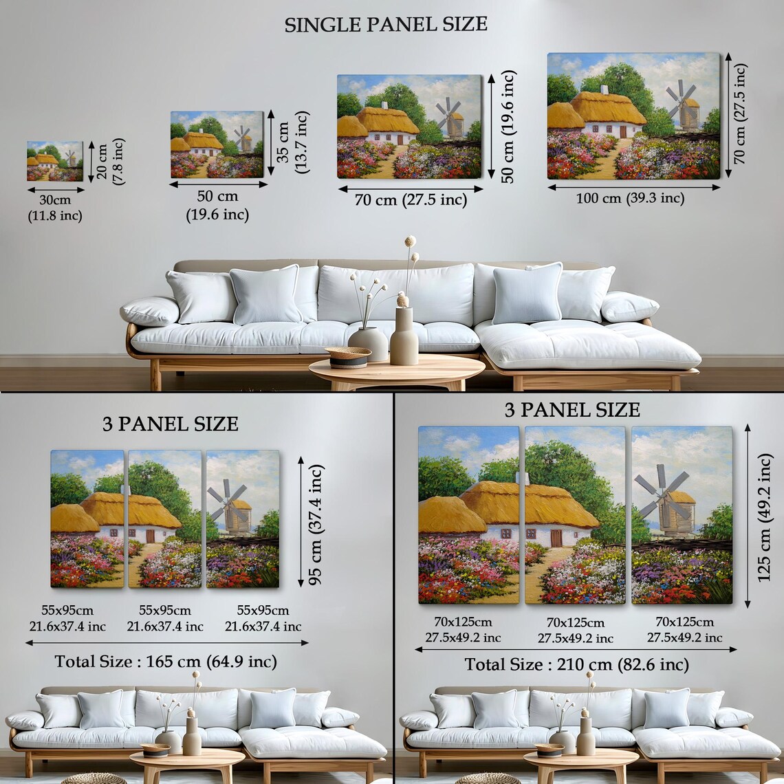 Ukrainian Village Thatched House Windmill Flower Garden Art Poster - Image 4