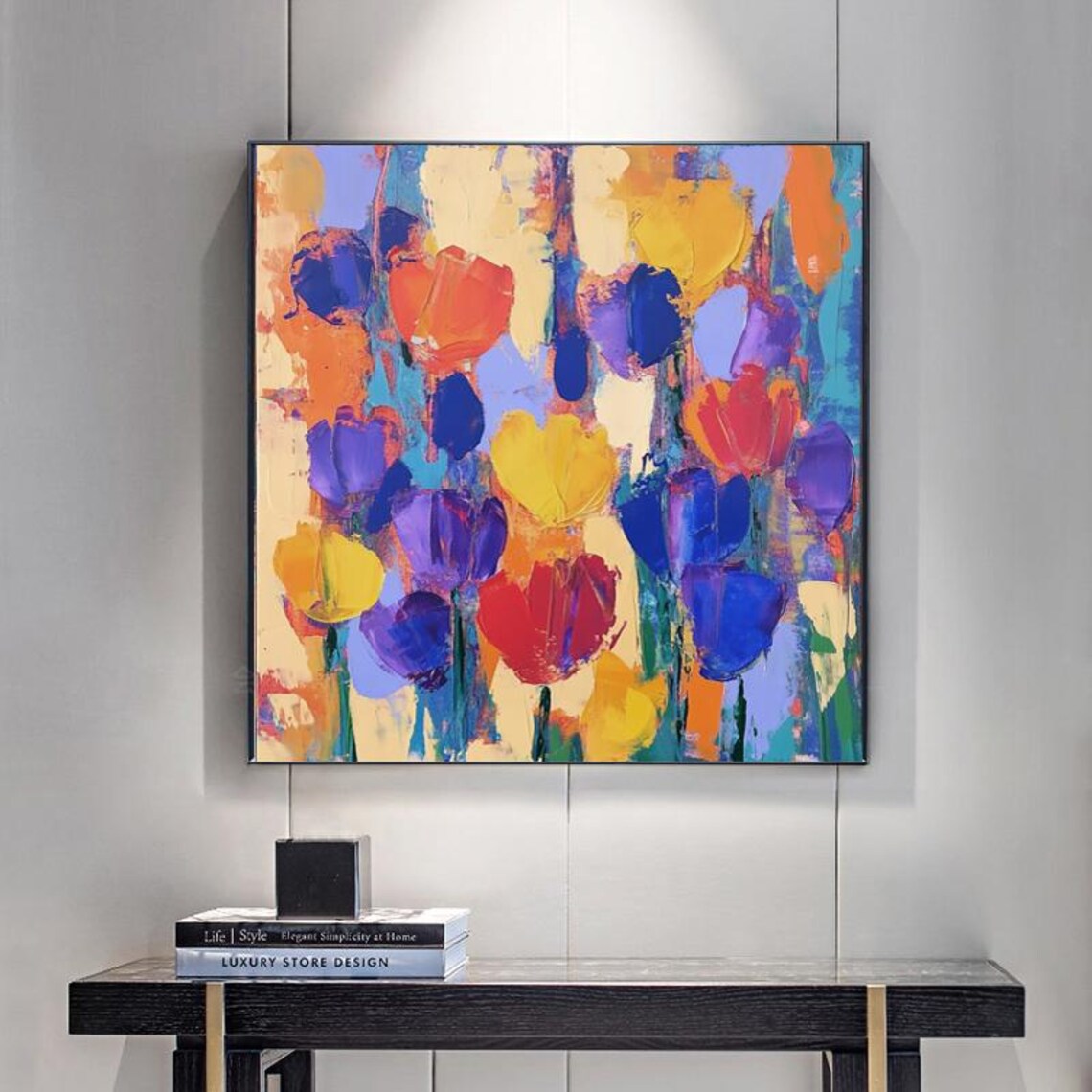 Abstract Tulip Field Bursting With Bold Multicolor Blooms Poster - Image 6