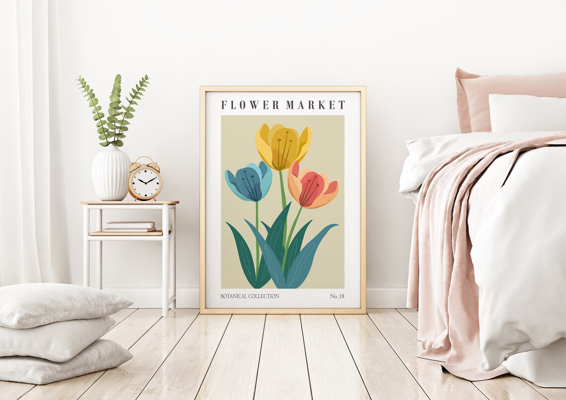 Flower Market Colorful Tulips Botanical Collection No 18 Poster - Image 2