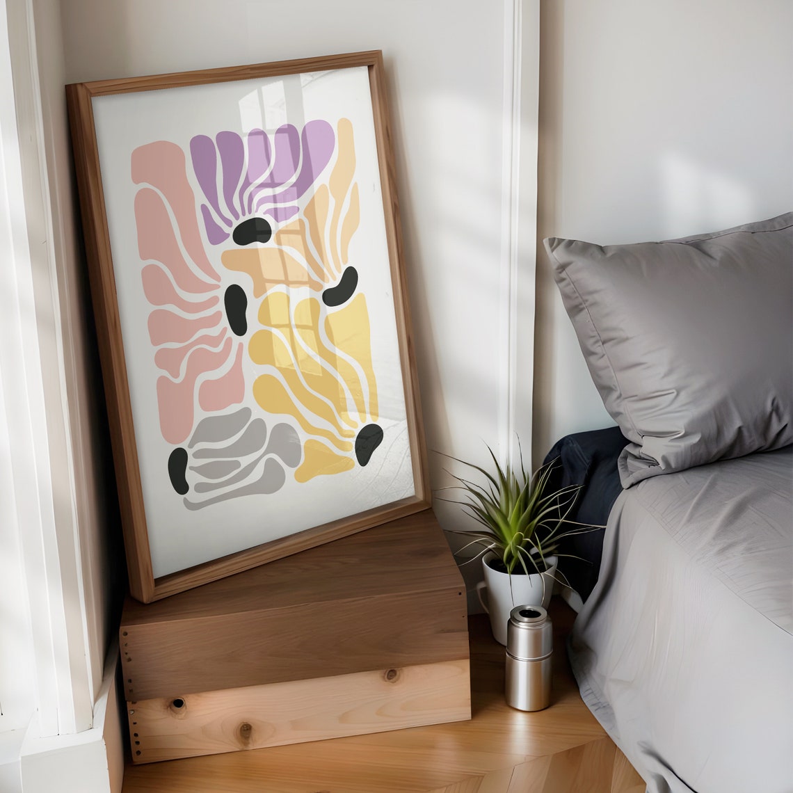 Matisse Style Pastel Abstract Floral Petal Composition Wall Art - Image 3